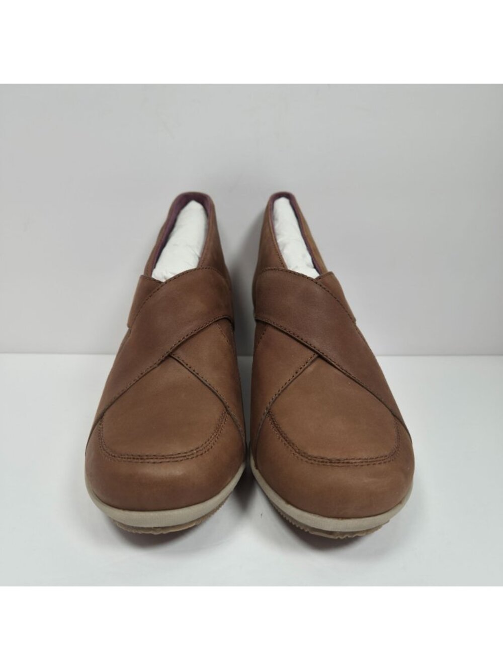 Mozo Descanso Women's Brown Leather Wedge Shoes US Size 7 NWOT SAMPLE - Picture 3 of 9